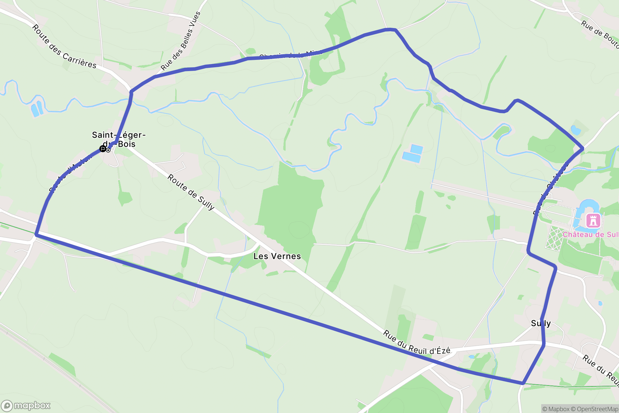 Saint-Léger-du-Bois : carte du parcours de randonnée - France