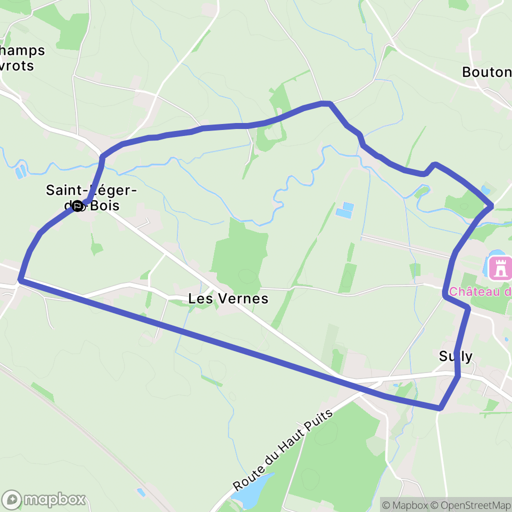 Saint-Léger-du-Bois : carte du parcours de randonnée - France