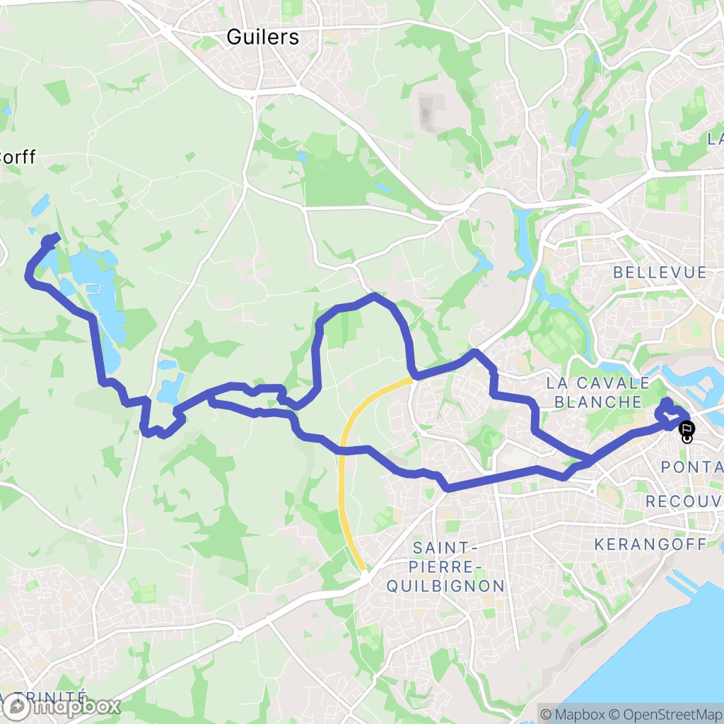 Brest : carte du parcours de randonnée - France