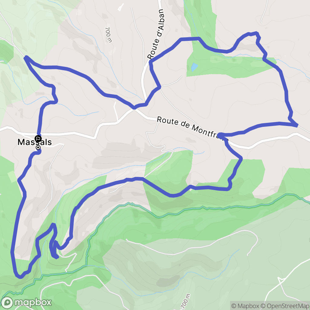 Massals : carte du parcours de randonnée - France