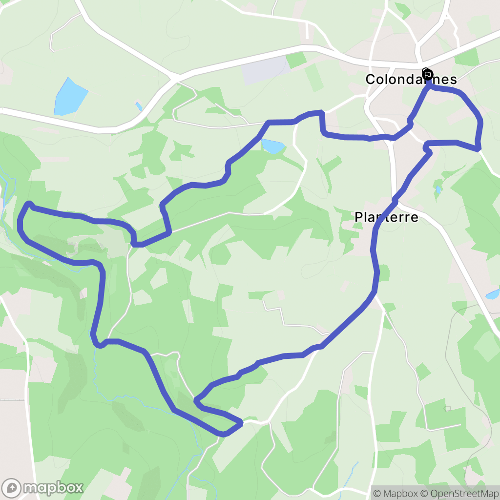 Colondannes : carte du parcours de randonnée - France