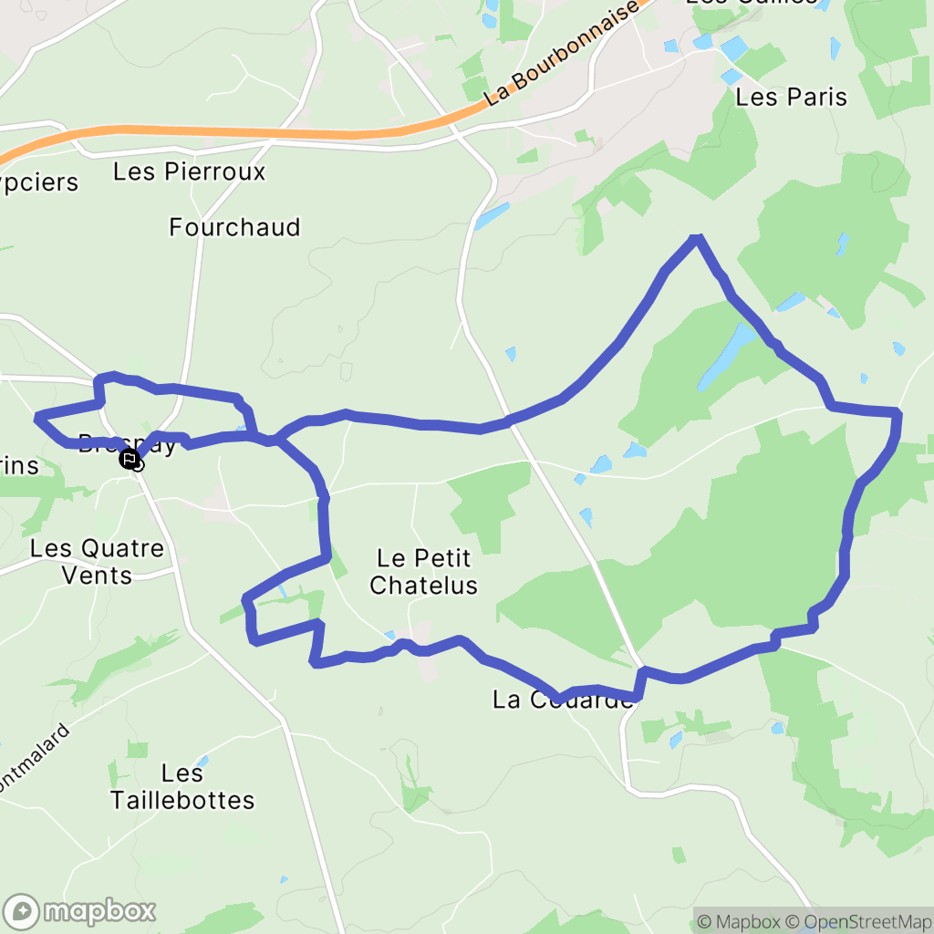 Bresnay : carte du parcours de randonnée - France