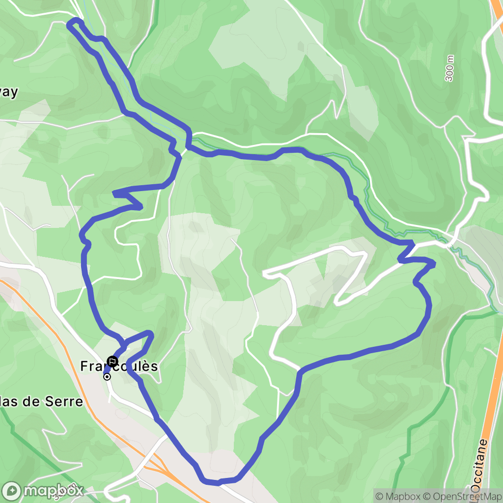 Francoulès : carte du parcours de randonnée - France