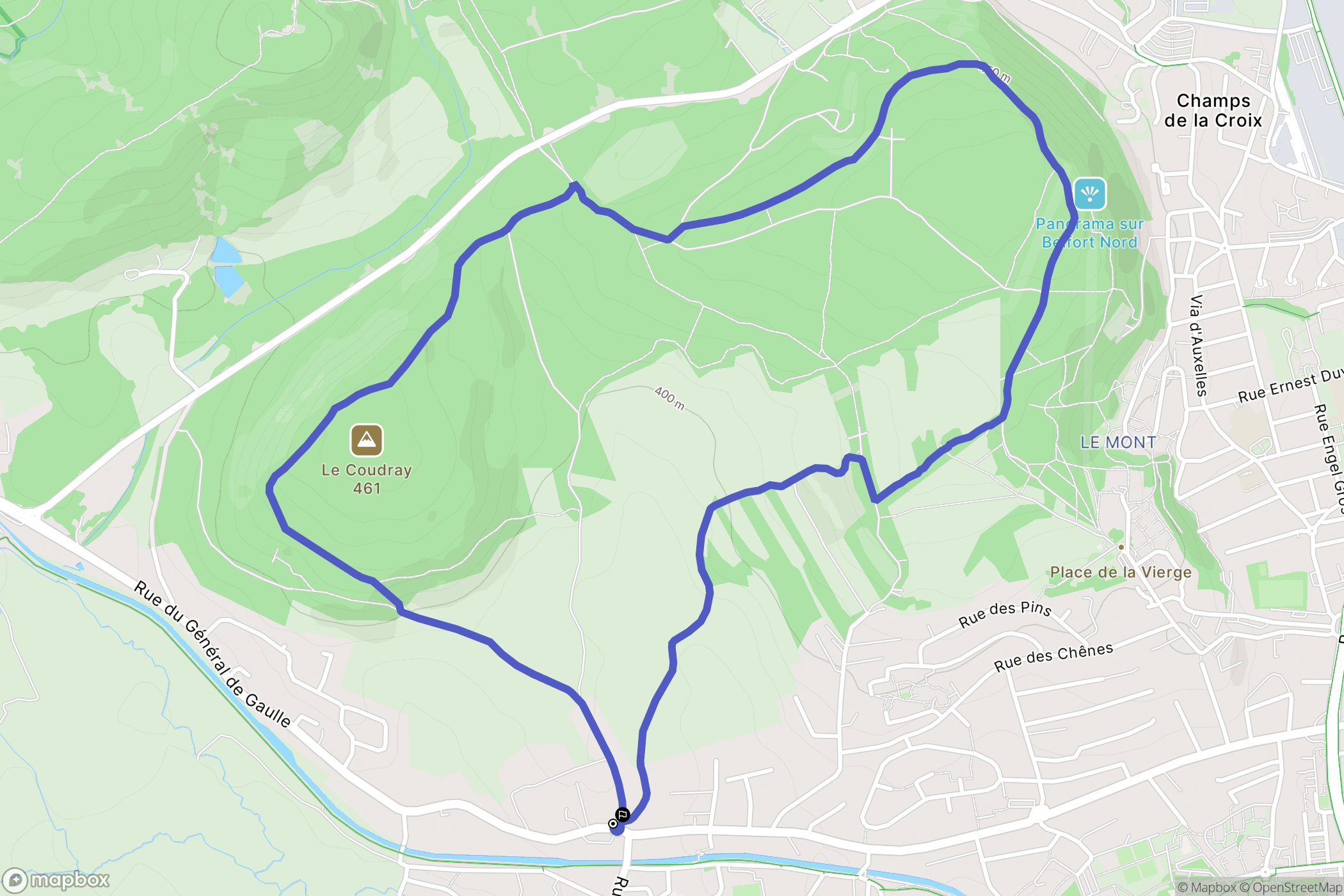 Essert : carte du parcours de randonnée - France