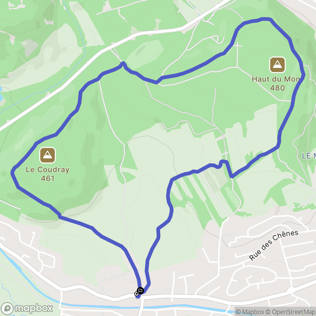 Essert : carte du parcours de randonnée - France