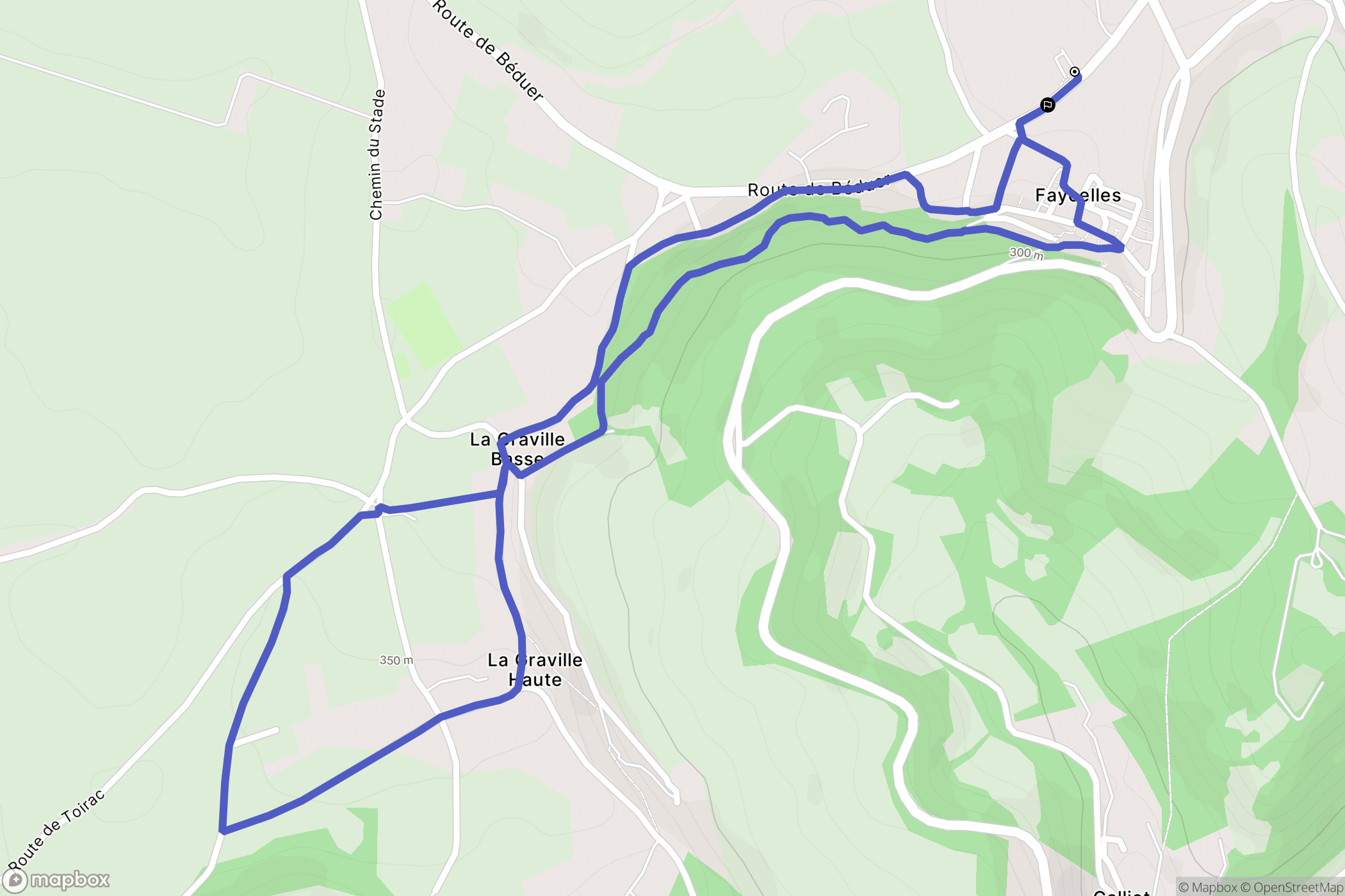 Faycelles : carte du parcours de randonnée - France