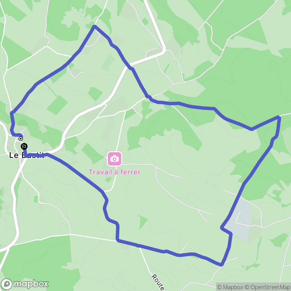 Le Bastit : carte du parcours de randonnée - France