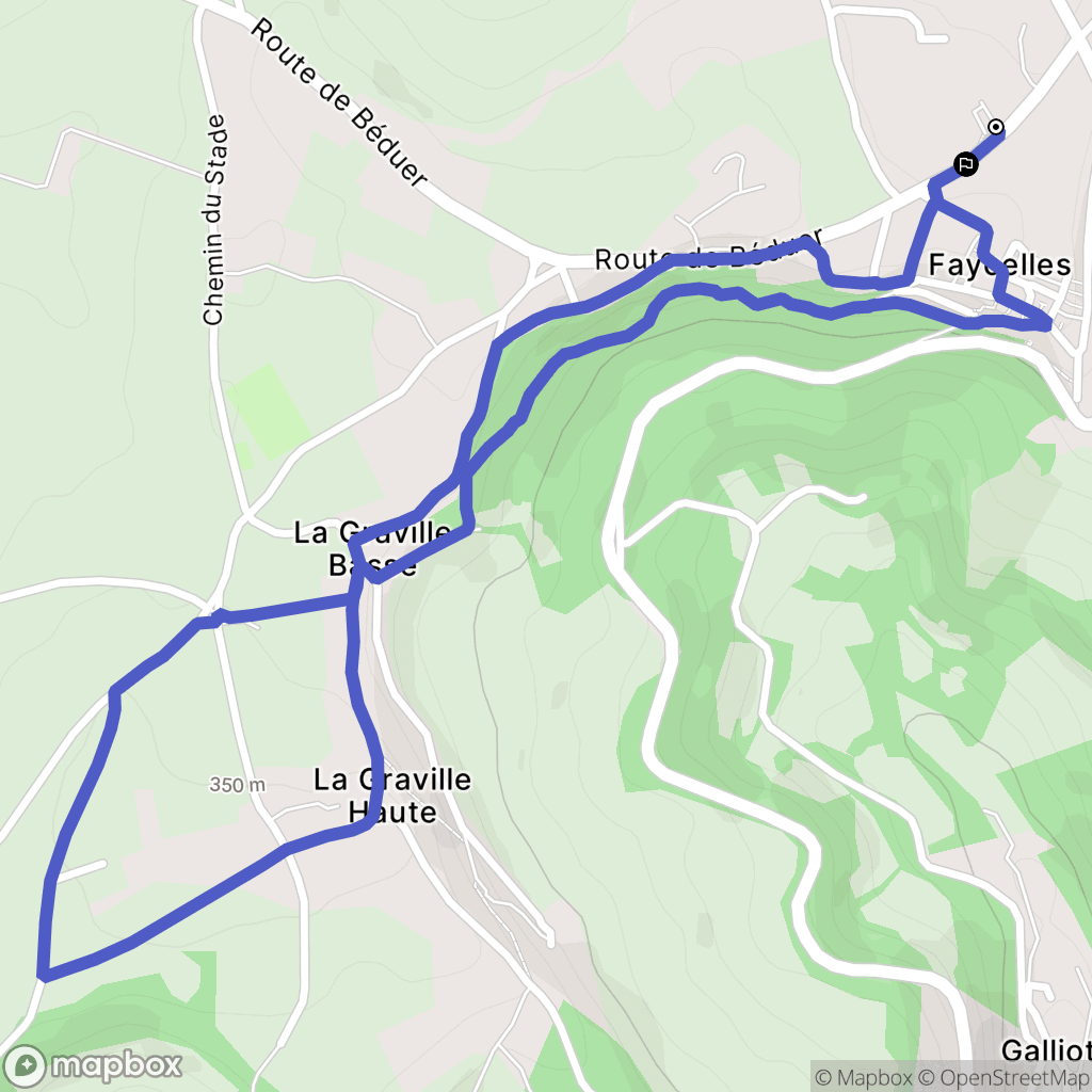 Faycelles : carte du parcours de randonnée - France