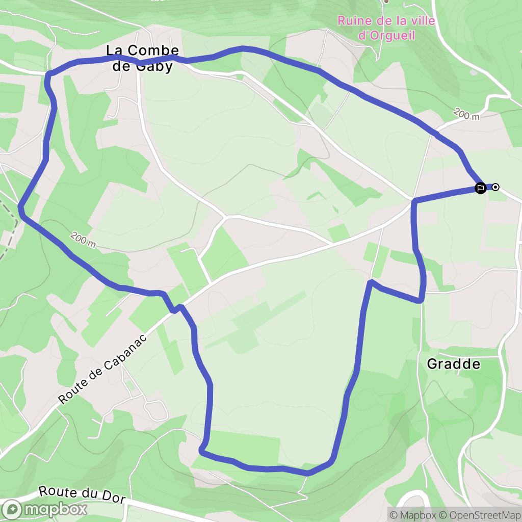 Mauroux : carte du parcours de randonnée - France