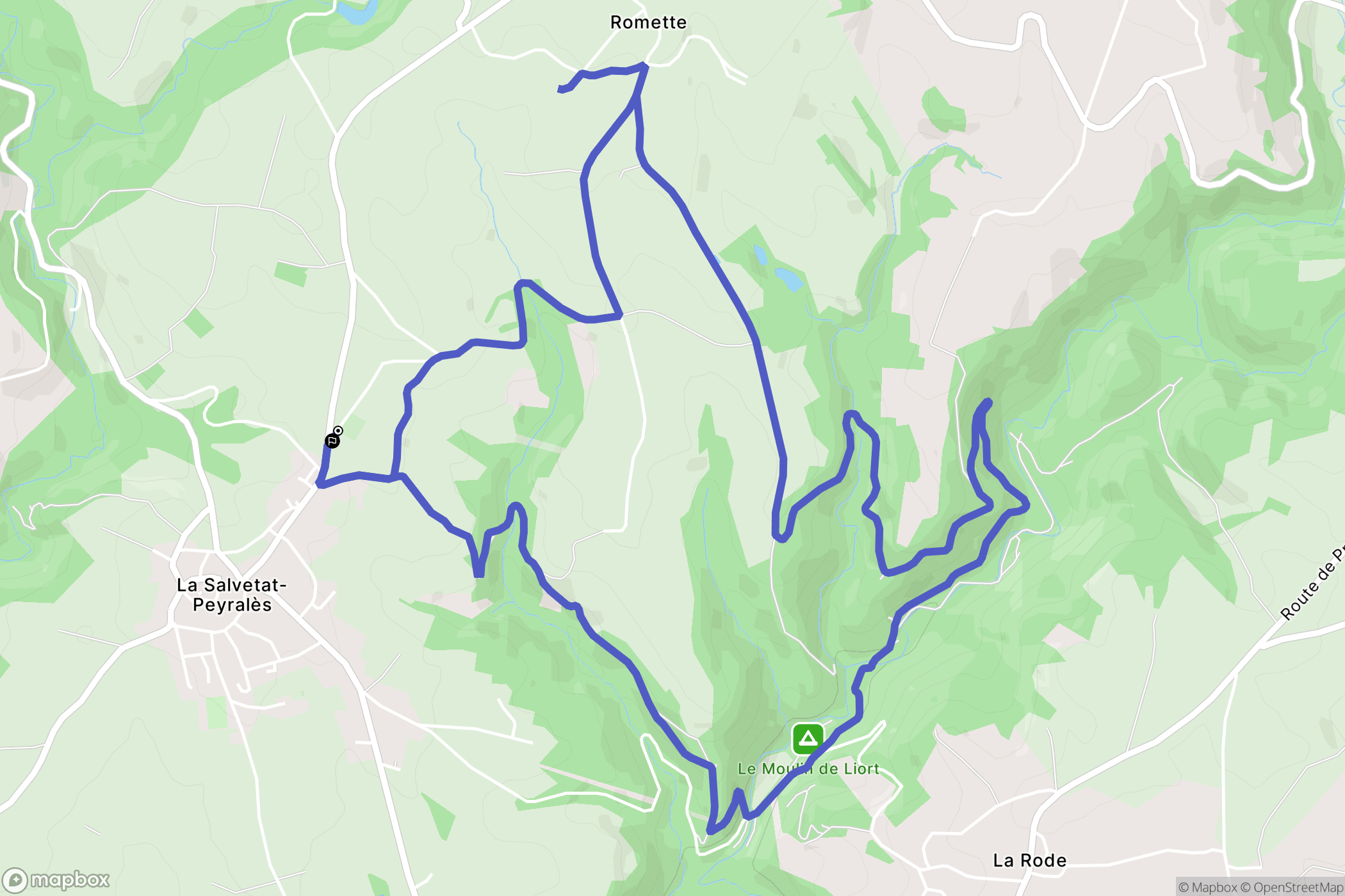 La Salvetat-Peyralès : carte du parcours de randonnée - France