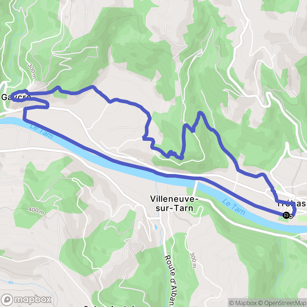 Trébas : carte du parcours de randonnée - France