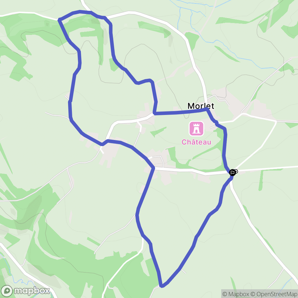 Morlet : carte du parcours de randonnée - France