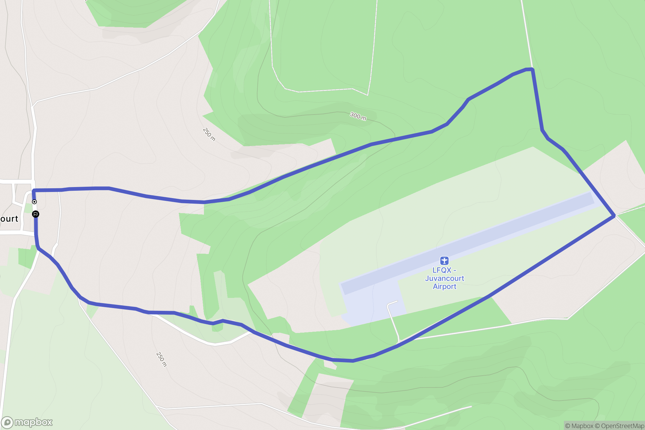 Juvancourt : carte du parcours de randonnée - France