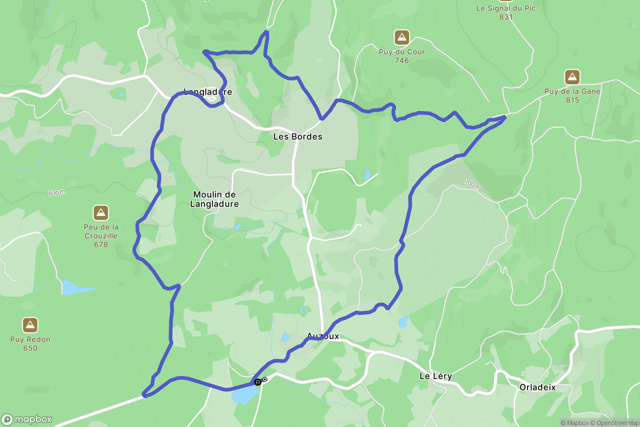 Royère-de-Vassivière : carte du parcours de randonnée - France