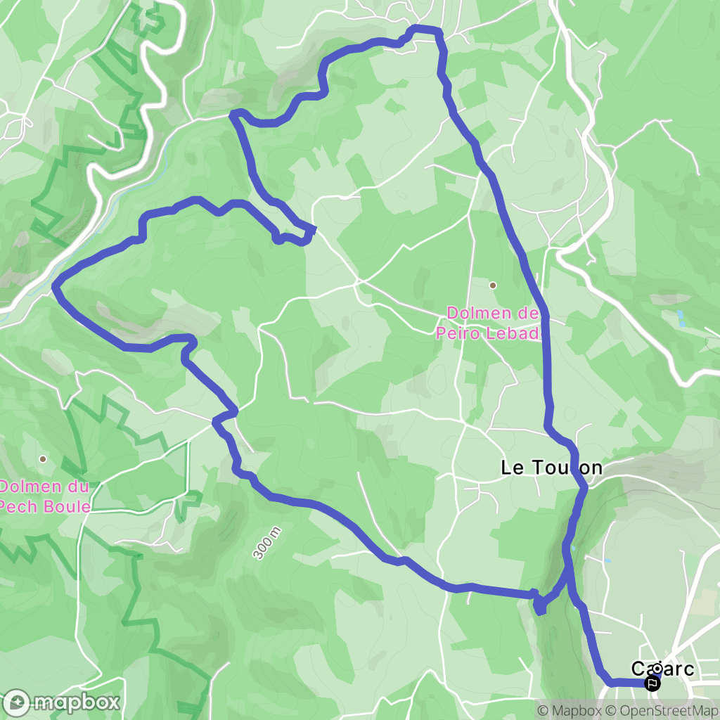 Cajarc : carte du parcours de randonnée - France