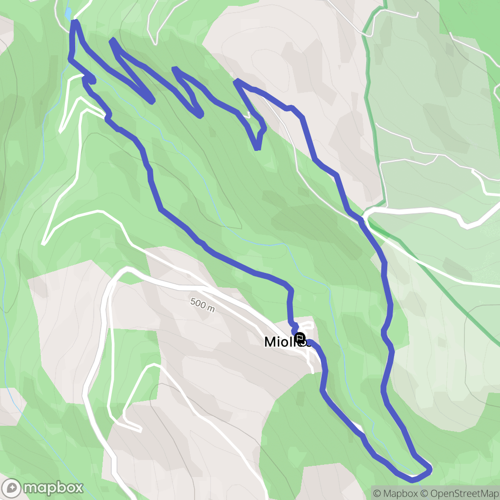 Miolles : carte du parcours de randonnée - France