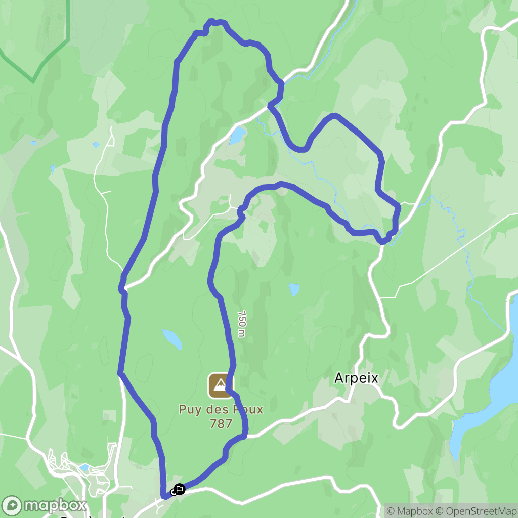 Royère-de-Vassivière : carte du parcours de randonnée - France