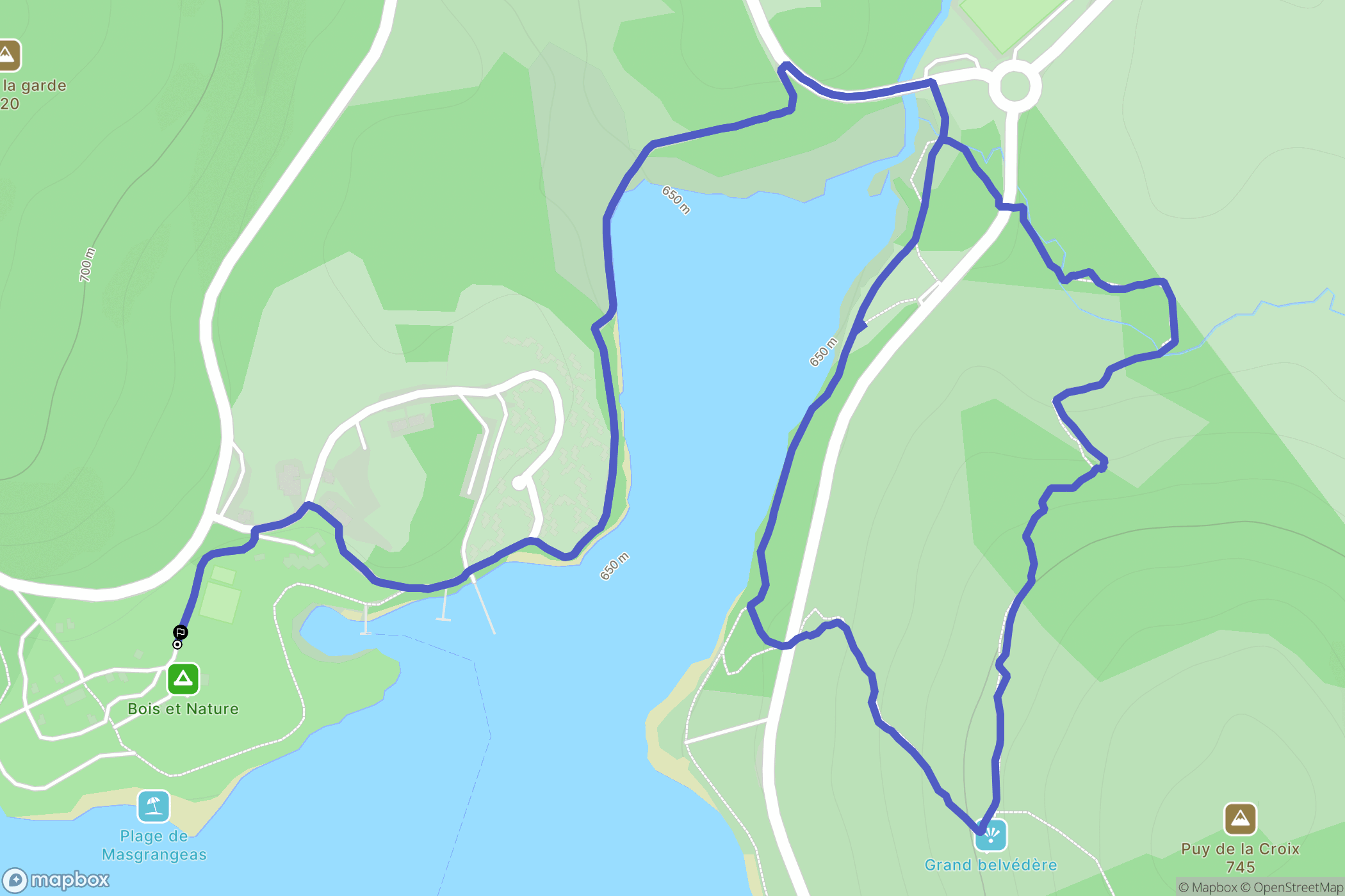 Royère-de-Vassivière : carte du parcours de randonnée - France