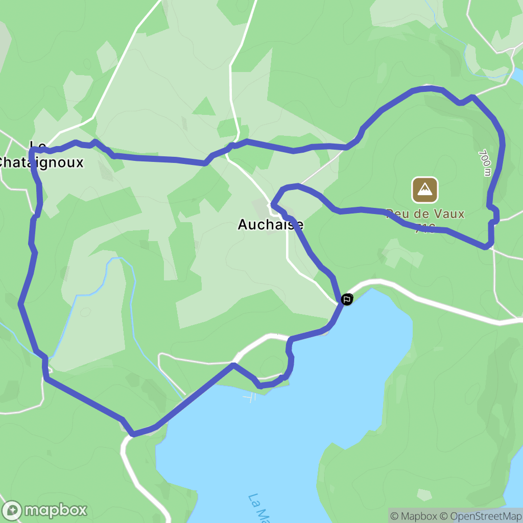 Royère-de-Vassivière : carte du parcours de randonnée - France