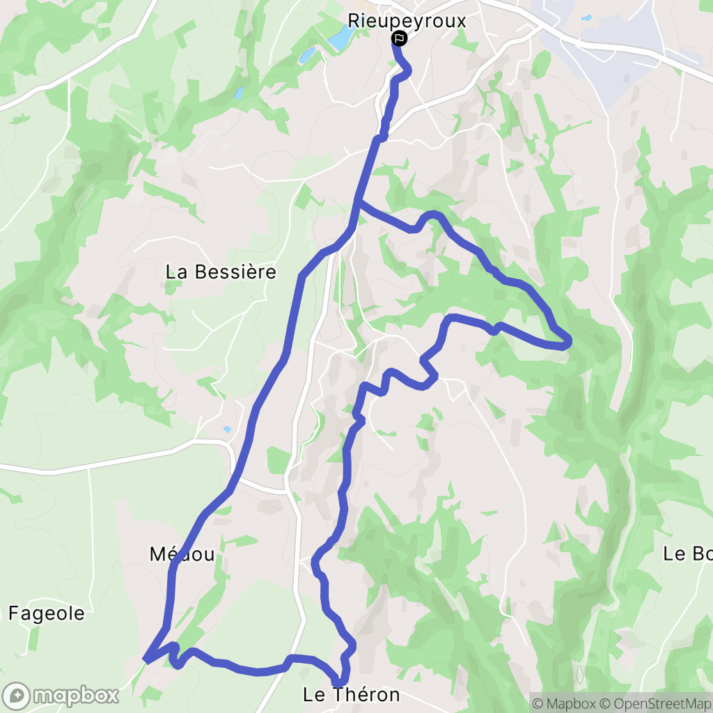 Rieupeyroux : carte du parcours de randonnée - France