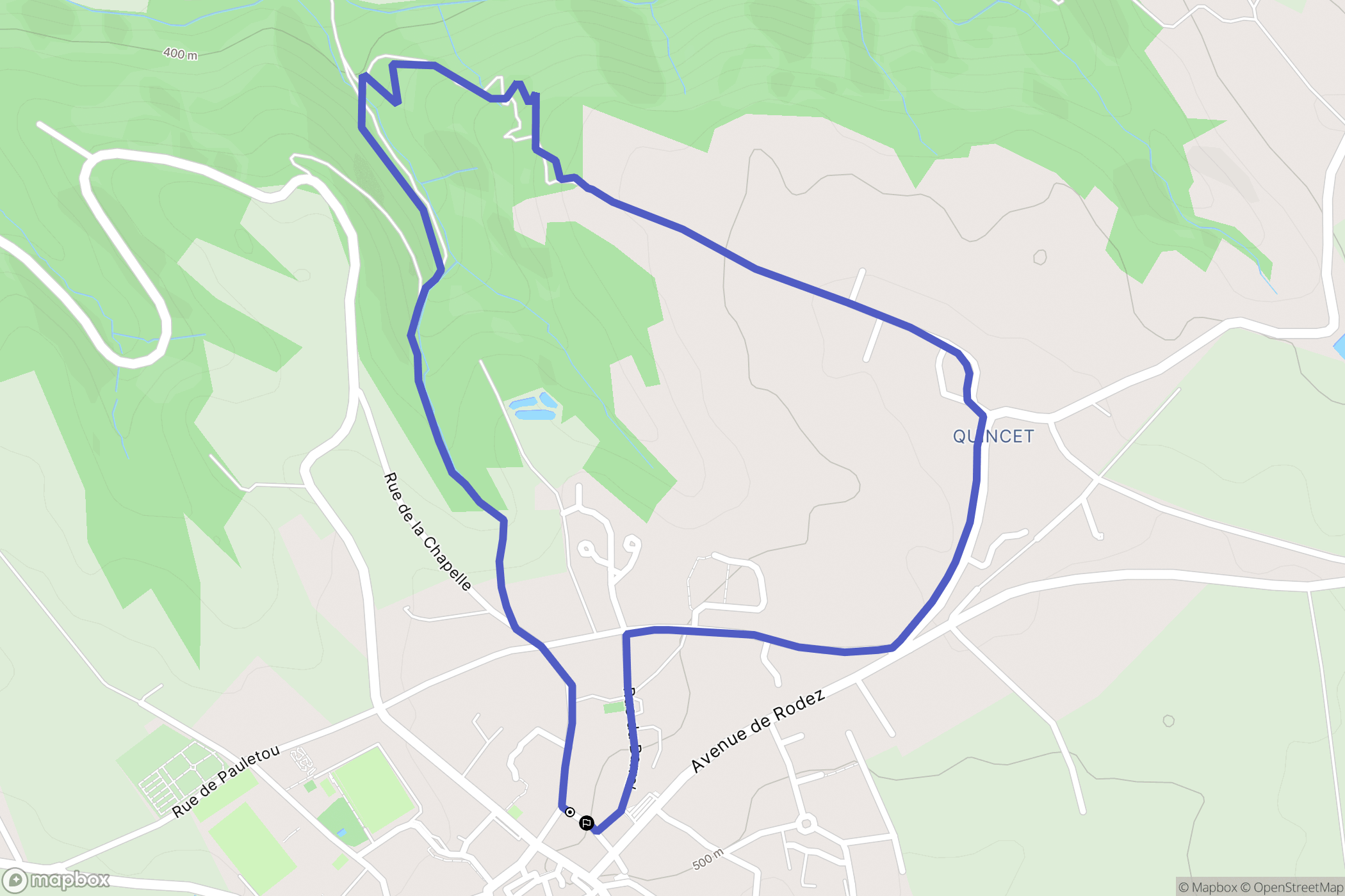 Naucelle : carte du parcours de randonnée - France