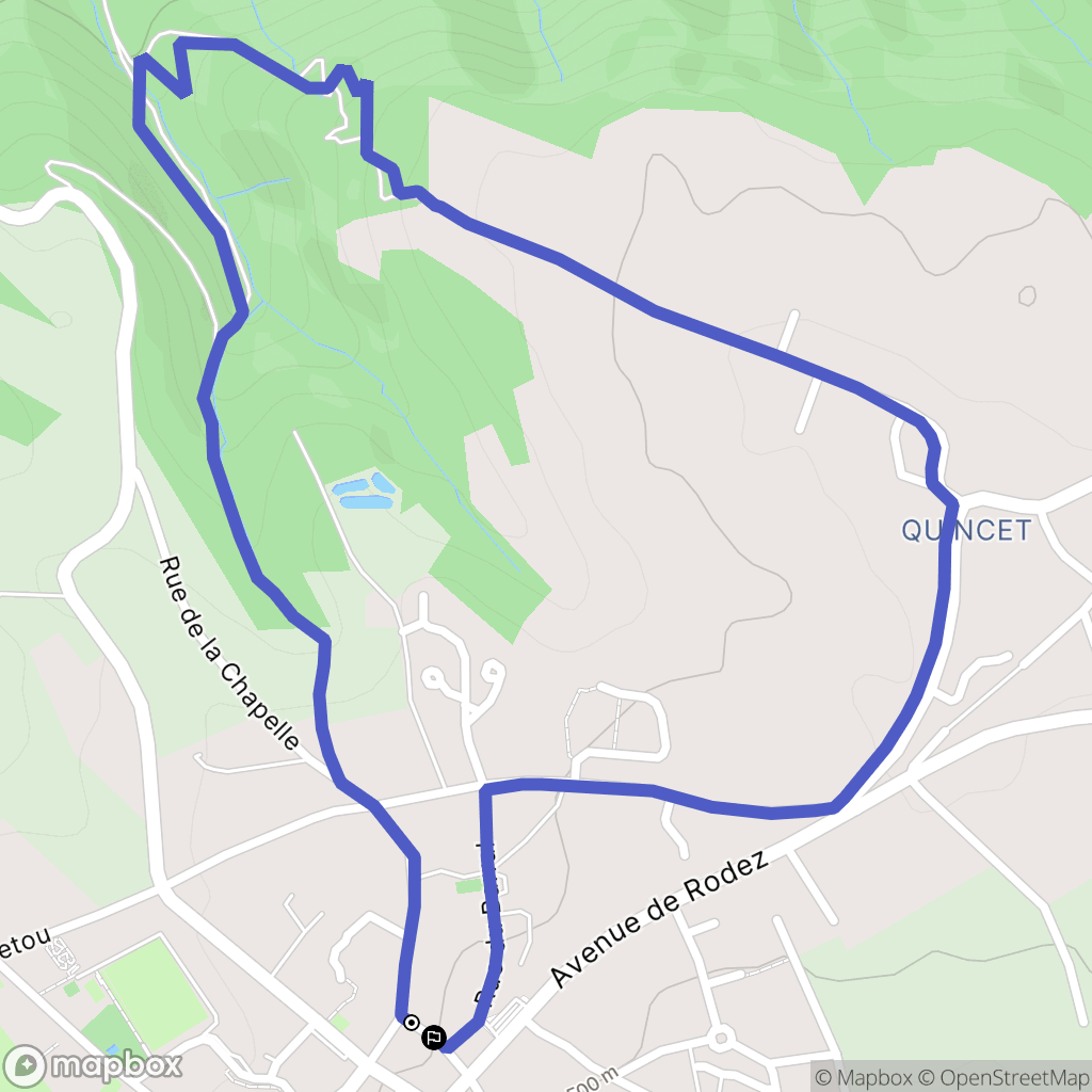 Naucelle : carte du parcours de randonnée - France