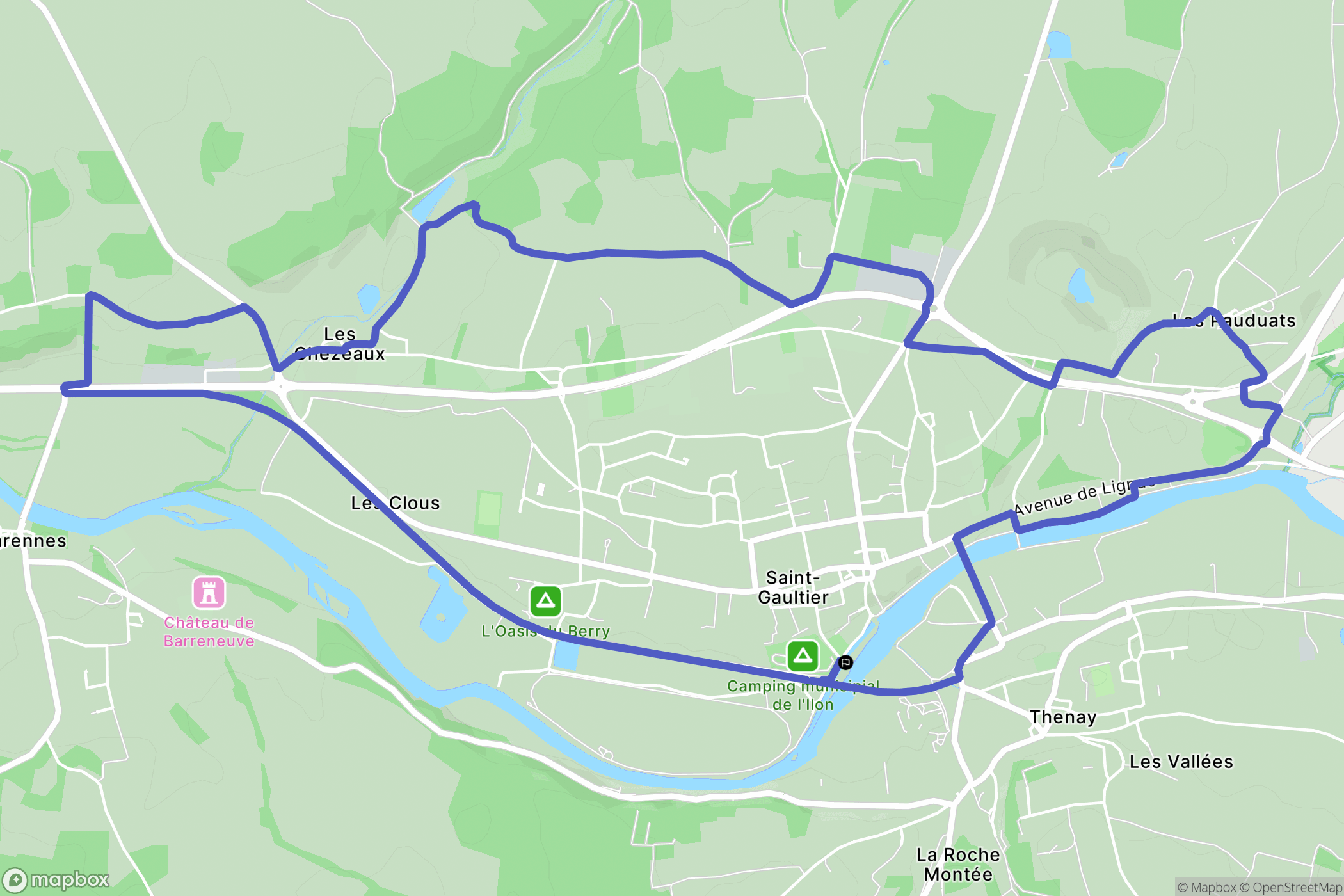 Saint-Gaultier : carte du parcours de randonnée - France
