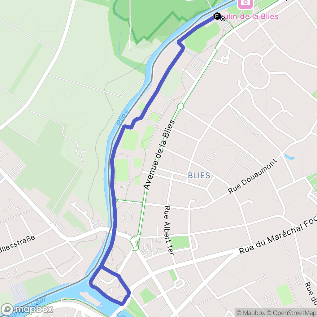 Sarreguemines : carte du parcours de randonnée - France