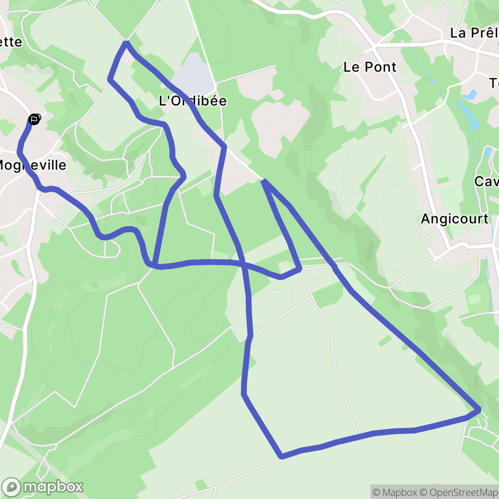Mogneville : carte du parcours de randonnée - France