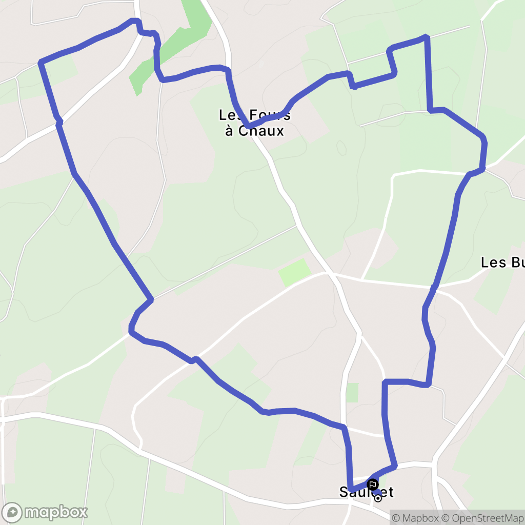 Saulcet : carte du parcours de randonnée - France