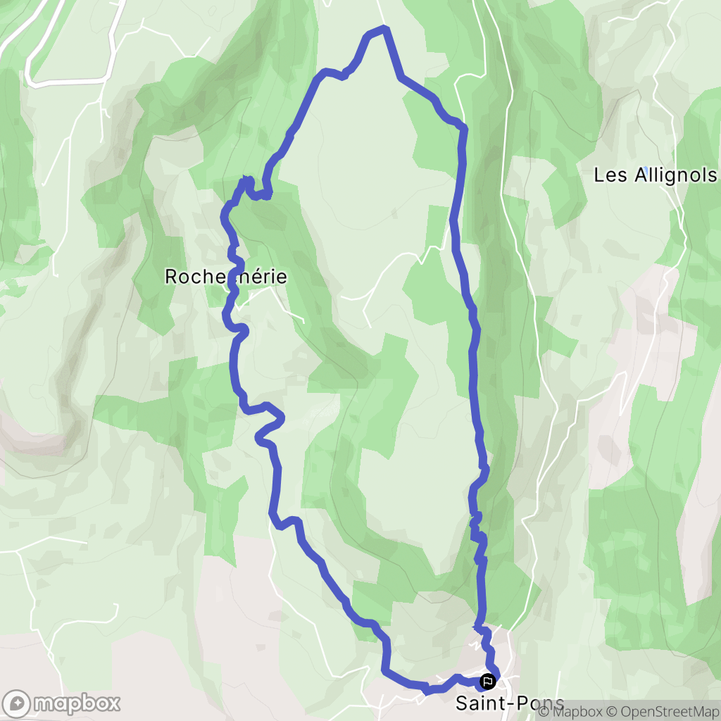 Saint-Pons : carte du parcours de randonnée - France