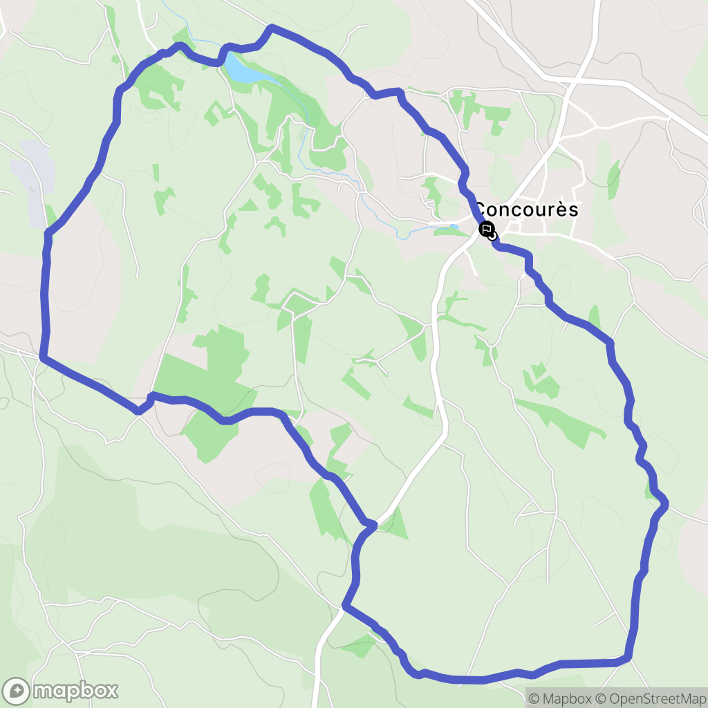 Sébazac-Concourès : carte du parcours de randonnée - France