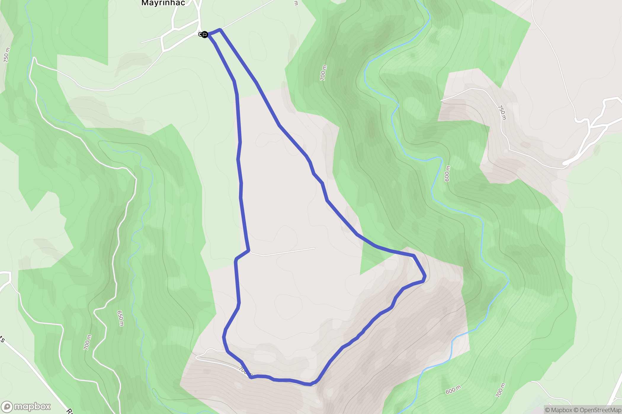 Taussac : carte du parcours de randonnée - France