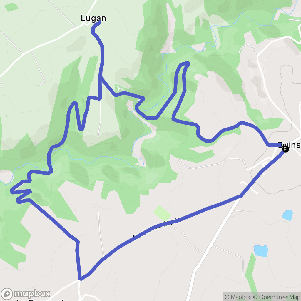 Quins : carte du parcours de randonnée - France