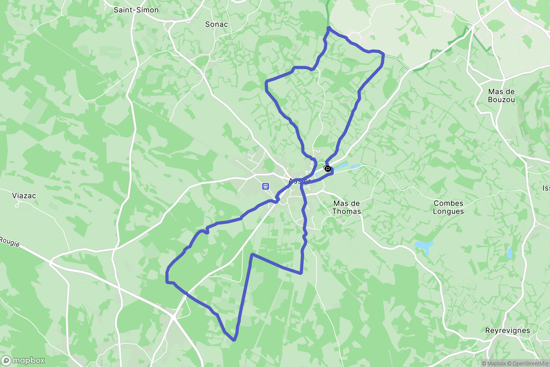 Assier : carte du parcours de randonnée - France