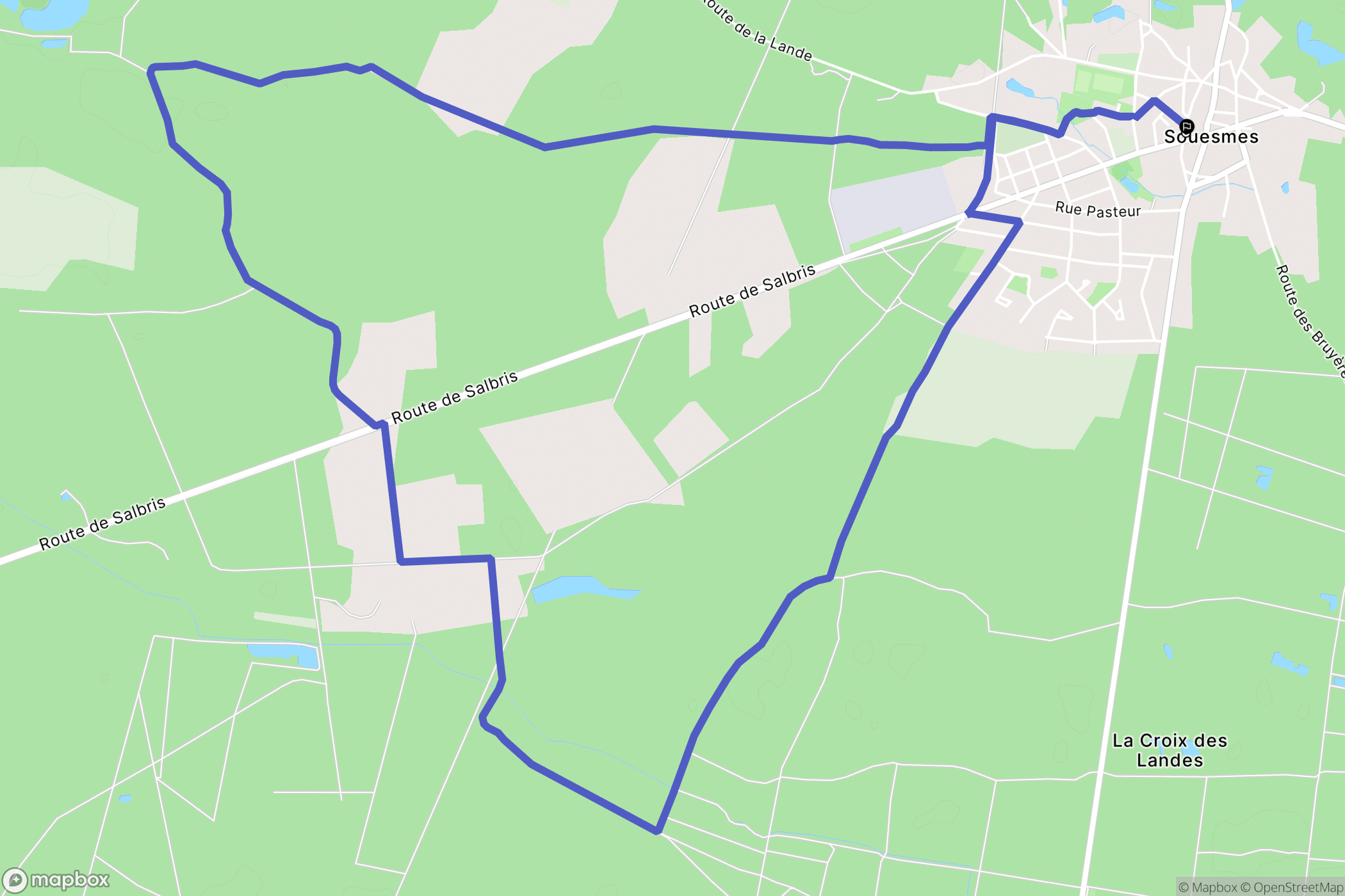 Souesmes : carte du parcours de randonnée - France