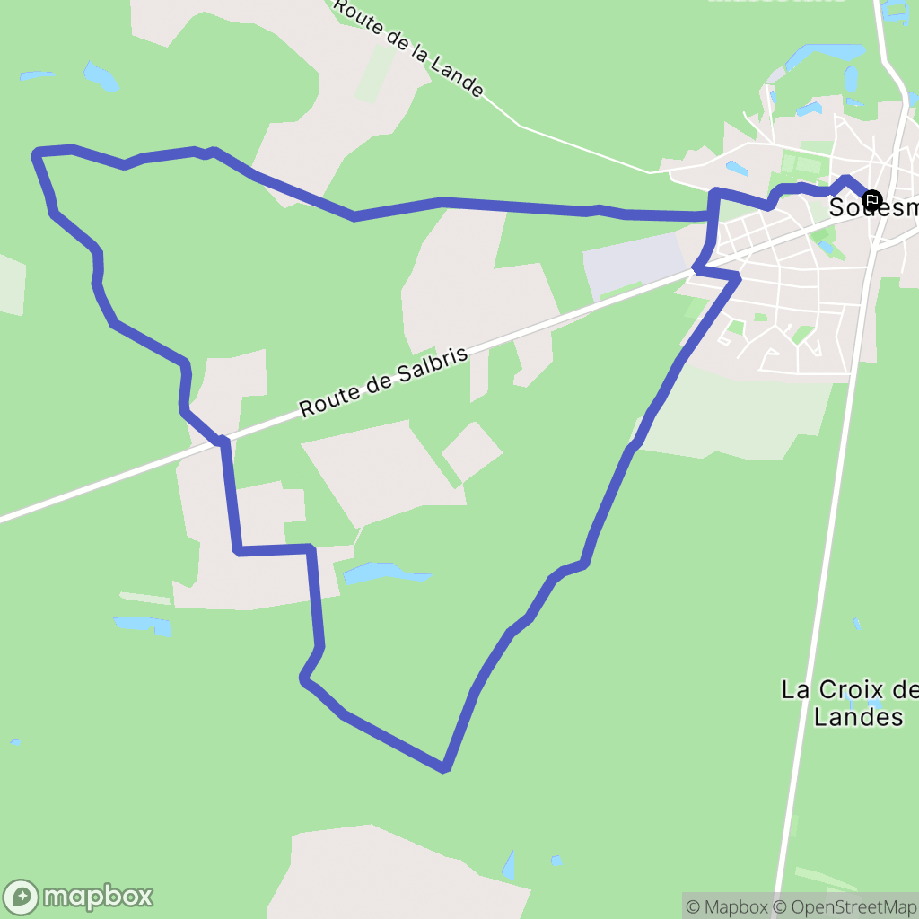 Souesmes : carte du parcours de randonnée - France