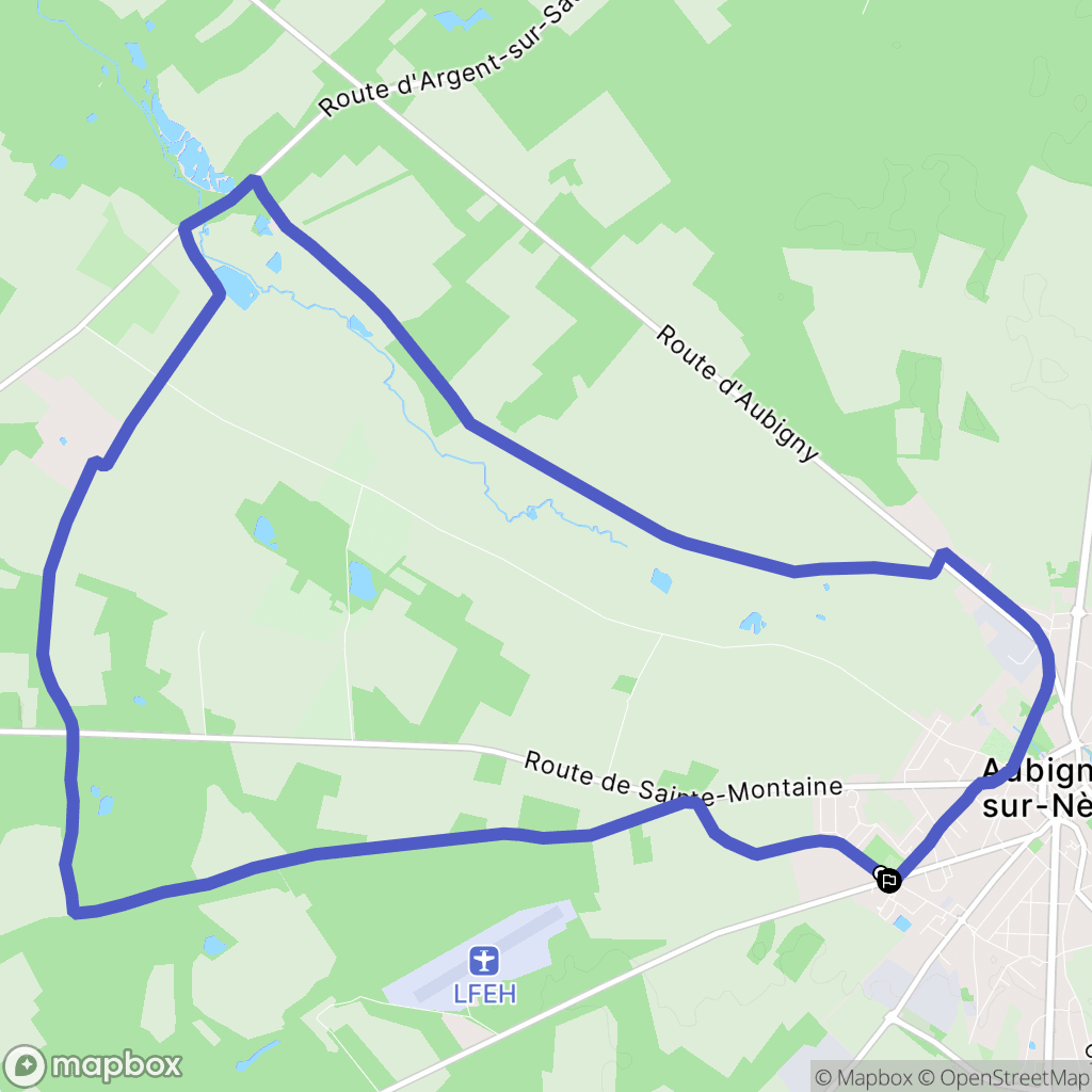 Aubigny-sur-Nère : carte du parcours de randonnée - France