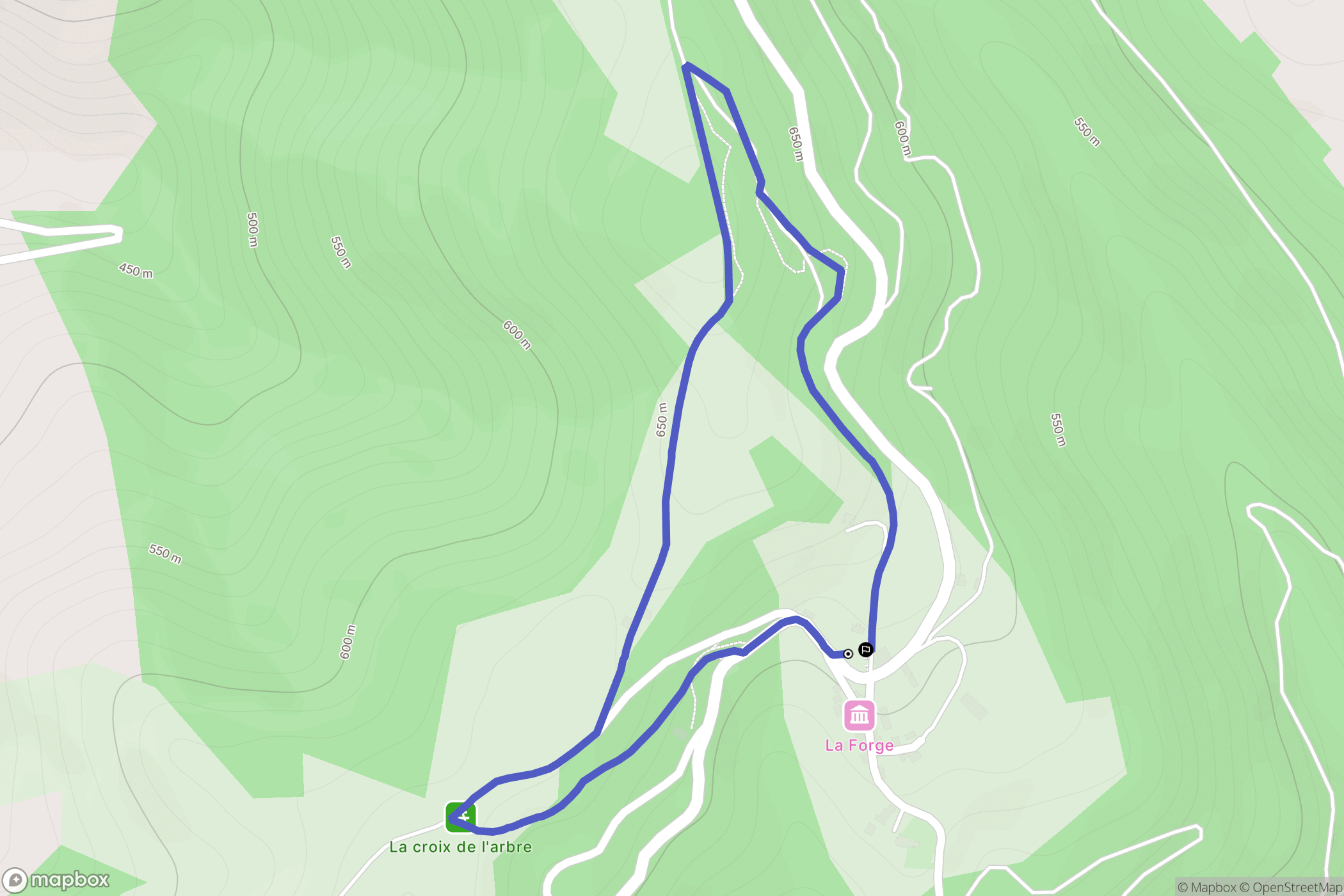 Murols : carte du parcours de randonnée - France