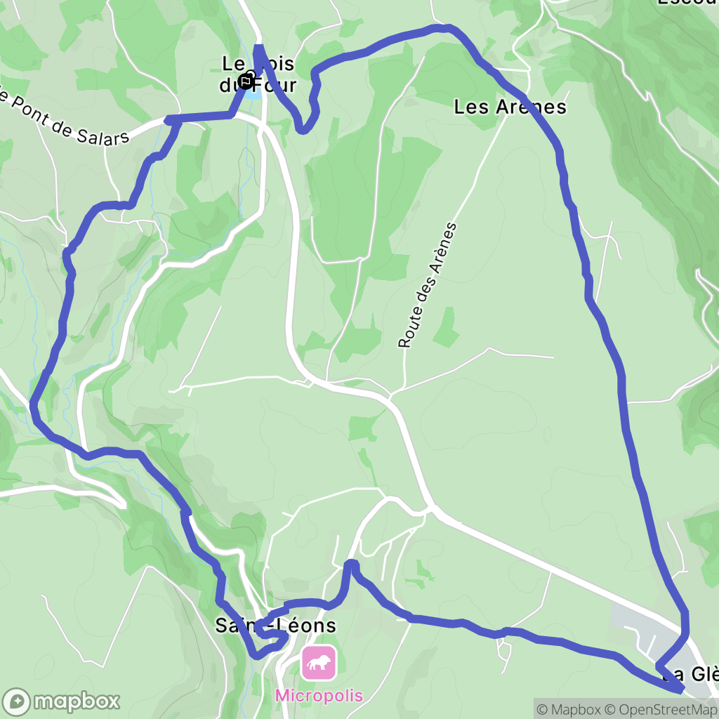 Saint-Léons : carte du parcours de randonnée - France