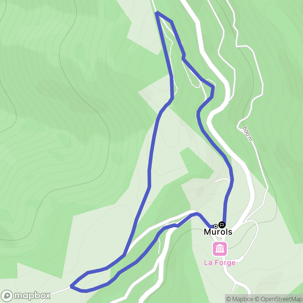 Murols : carte du parcours de randonnée - France