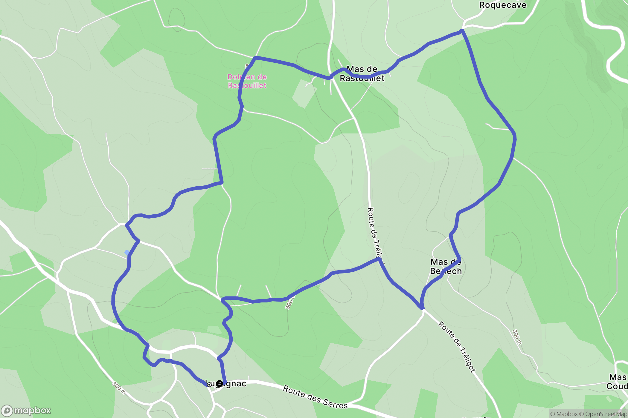 Lugagnac : carte du parcours de randonnée - France