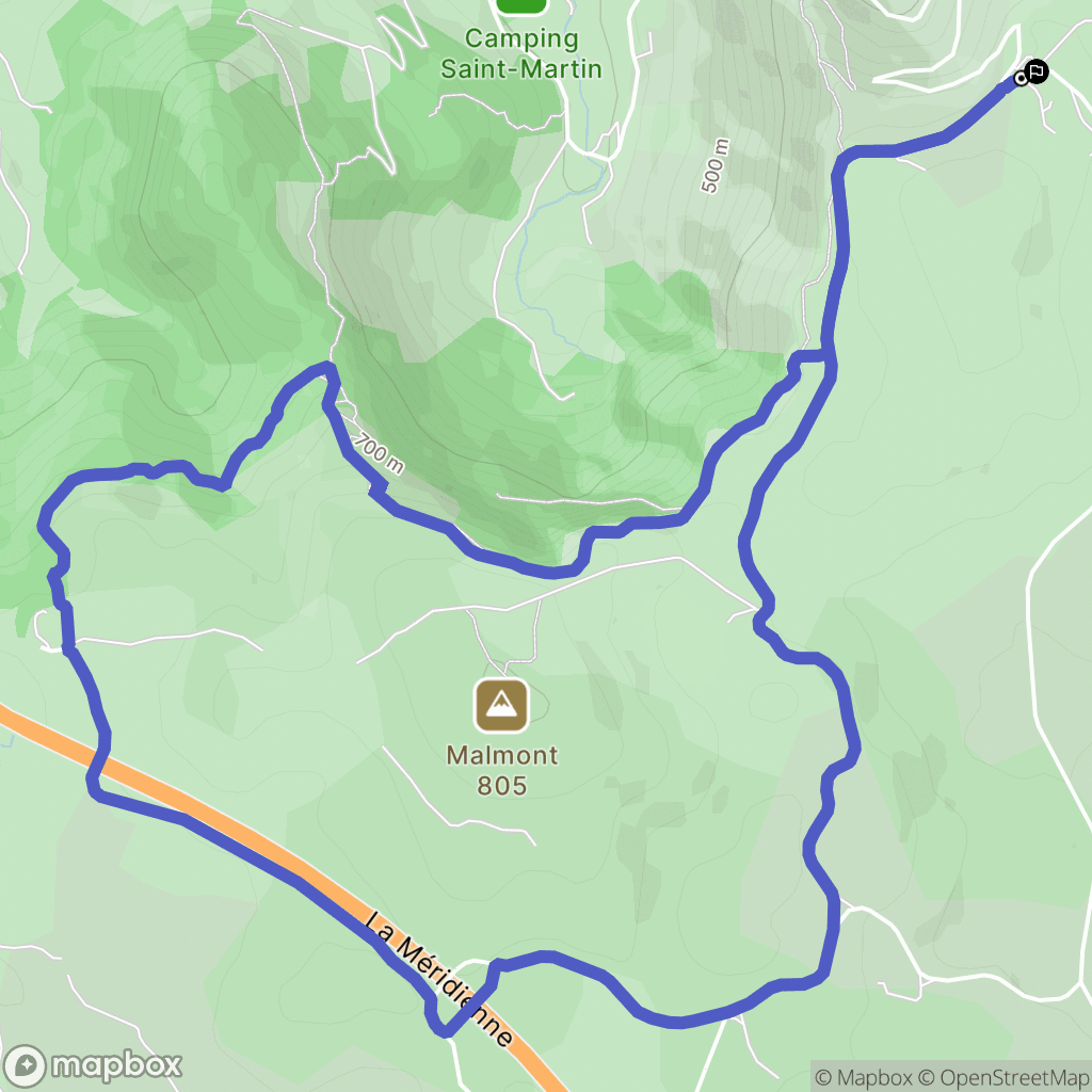 Creissels : carte du parcours de randonnée - France