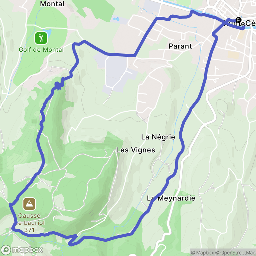 Saint-Céré : carte du parcours de randonnée - France