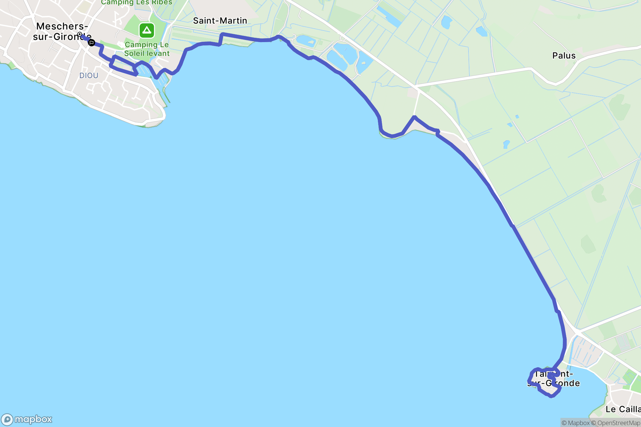 Meschers-sur-Gironde : carte du parcours de randonnée - France