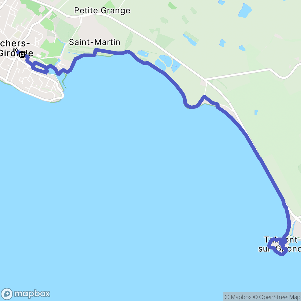 Meschers-sur-Gironde : carte du parcours de randonnée - France