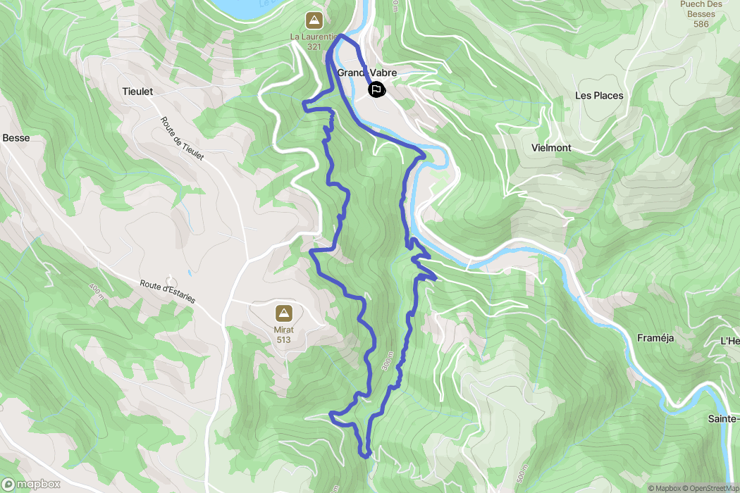 Conques-en-Rouergue : carte du parcours de randonnée - France