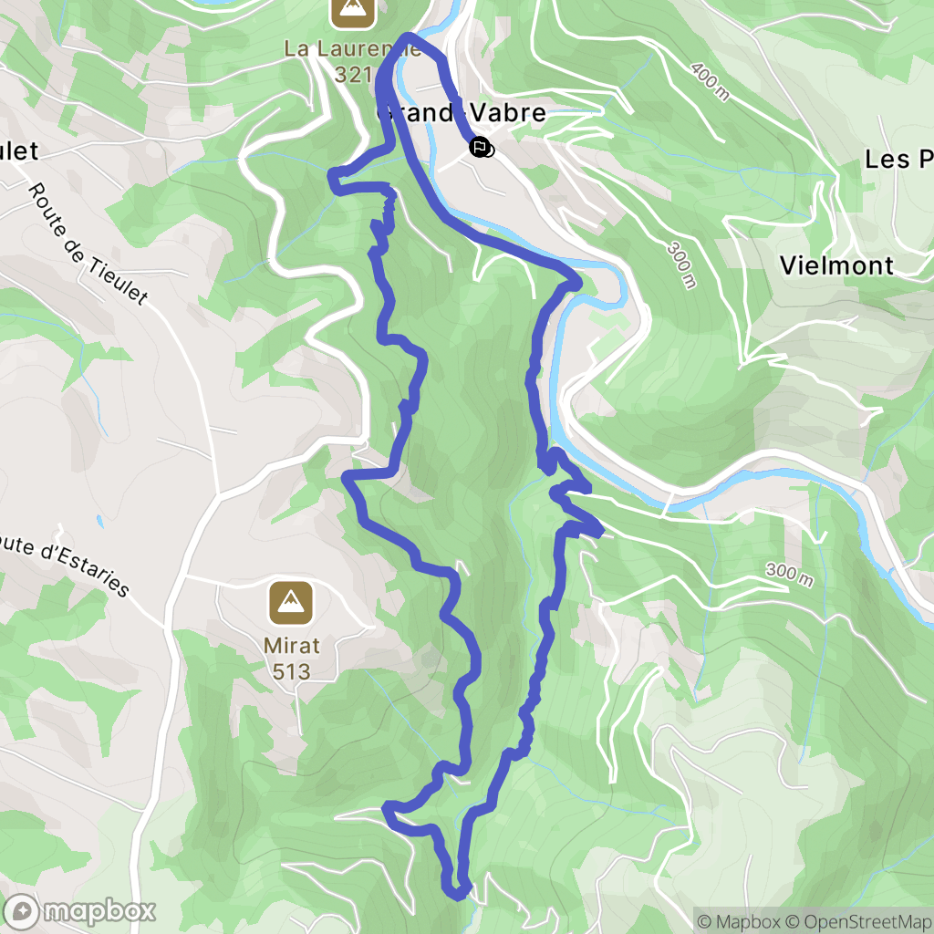 Conques-en-Rouergue : carte du parcours de randonnée - France