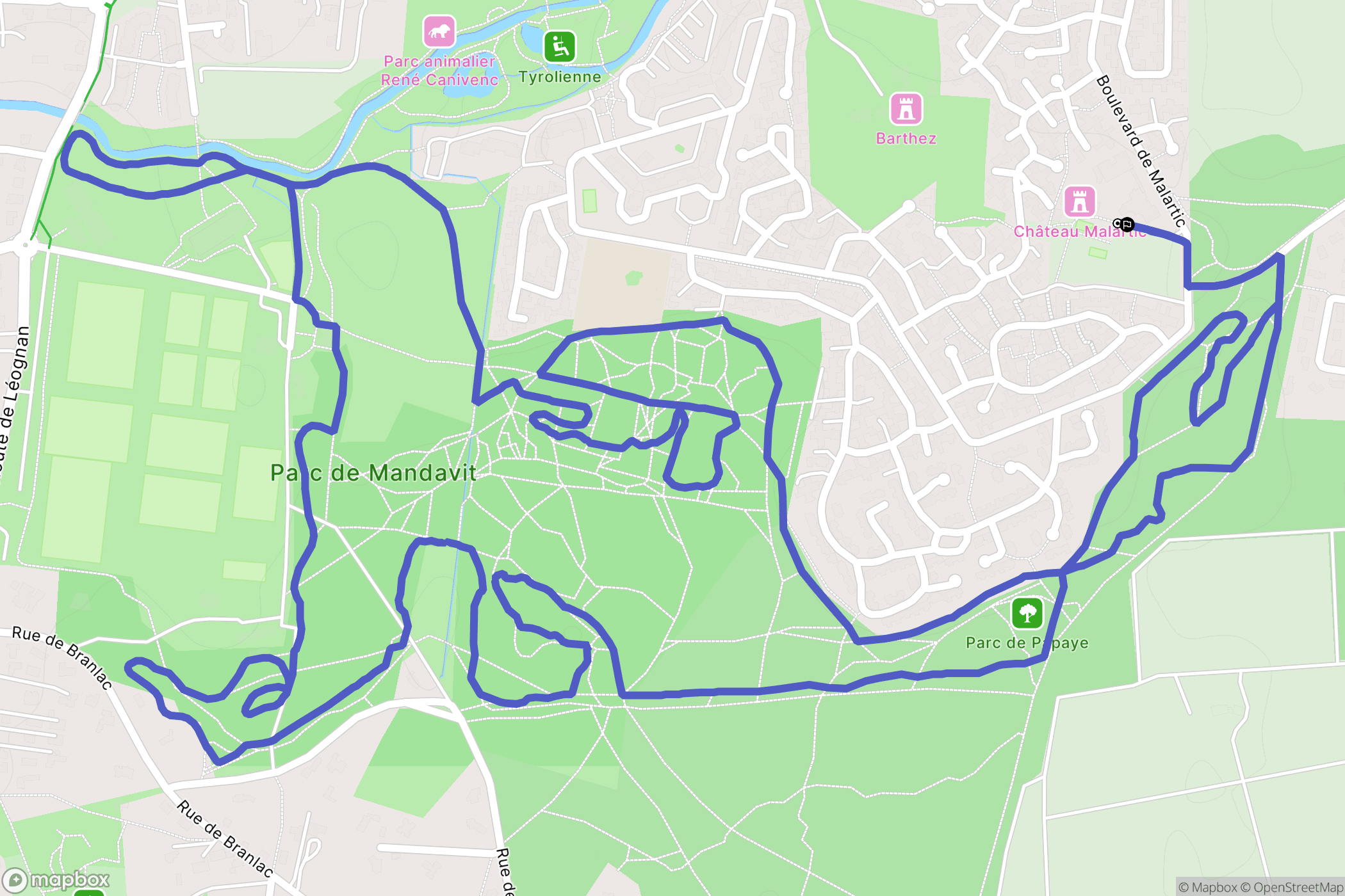 Gradignan : carte du parcours de randonnée - France