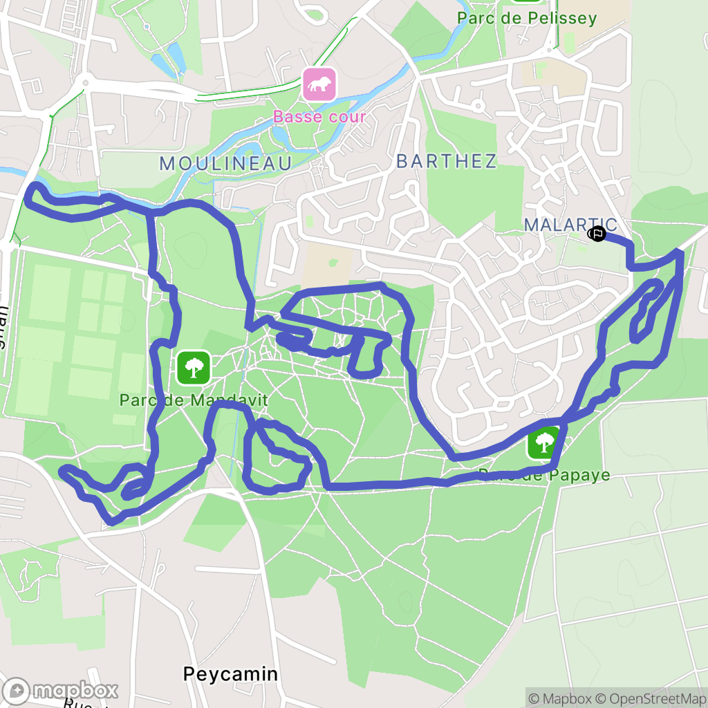Gradignan : carte du parcours de randonnée - France